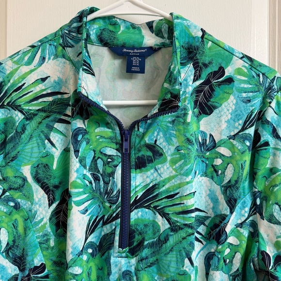 Tommy Bahama Azure Lagoon Women Size XL Long Sleeve Mock Neck 1/4 Zip Golf Shirt - Picture 6 of 12